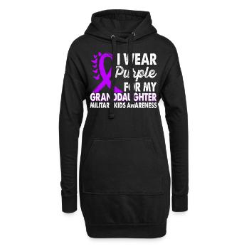 Portez du violet pour la petite-fille Mois de la conscience - Sweat-shirt à capuche long Femme - noir - Devant