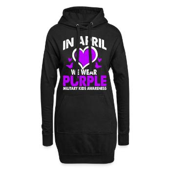 En avril, nous portons du violet - Sweat-shirt à capuche long Femme - noir - Devant