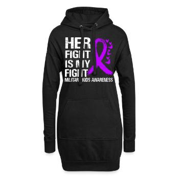 Votre lutte contre la sensibilisation des enfants militaires - Sweat-shirt à capuche long Femme - noir - Devant