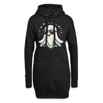 Gespenst mit Sonnenbrille - Hoodie-Kleid - Schwarz - Vorne