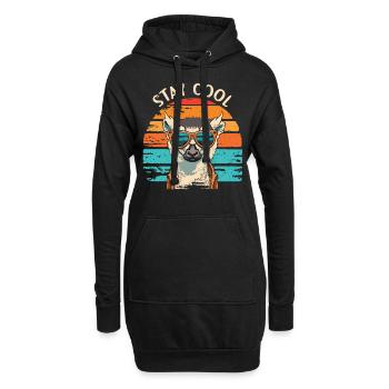 Restez au frais lémurien - Sweat-shirt à capuche long Femme - noir - Devant