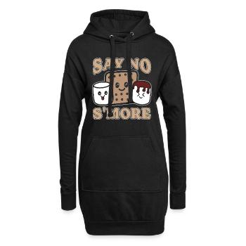 S'mores Say No S'more Loves Roasting Marshmallows - Hoodie-Kleid - Schwarz - Vorne