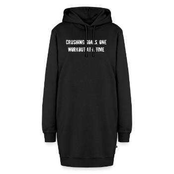 Fitness - Crushing goals, one workout at a time - Hoodie-Kleid - Schwarz - Vorne