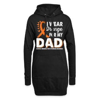 Portez de l’orange pour le soutien de papa pour le - Sweat-shirt à capuche long Femme - noir - Devant