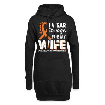 Portez de l’orange pour les épouses Soutien aux - Sweat-shirt à capuche long Femme - noir - Devant