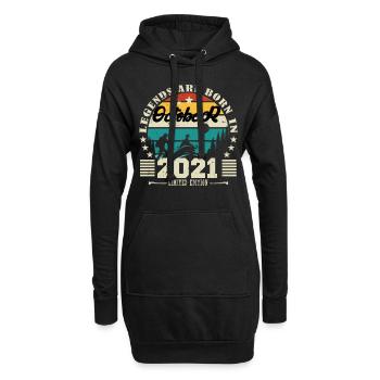 Oktober 2021. Geburtstagsgeschenk Oktober 2021. - Hoodie-Kleid - Schwarz - Vorne