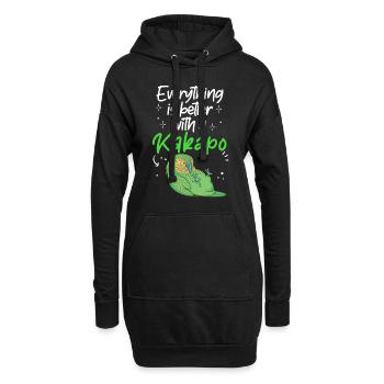 Alles besser mit Kakapo Neuseeland Papagei - Hoodie-Kleid - Schwarz - Vorne