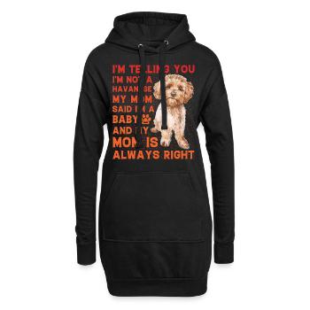 Havanese Lustiger Spruch - Hoodie-Kleid - Schwarz - Vorne