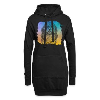 Havanais rétro - Sweat-shirt à capuche long Femme - noir - Devant