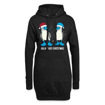 Galapagos Christmas - Hoodie-Kleid - Schwarz - Vorne
