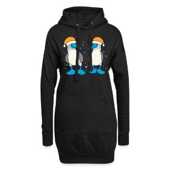 Blue-footed booby Christmas - Hoodie Dress - black - Front