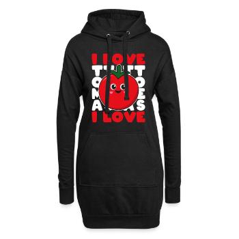 I Love Tomatoes Tomaten Tomate Garten Geschenk - Hoodie-Kleid - Schwarz - Vorne
