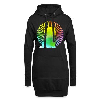 Havanais rétro - Sweat-shirt à capuche long Femme - noir - Devant