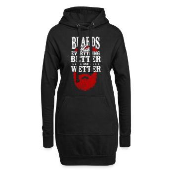 Beard Lover Bearded Man Ginger - Hoodie-Kleid - Schwarz - Vorne