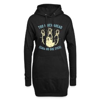 Alley Bowling Too Much Head Bowling League Player - Hoodie-Kleid - Schwarz - Vorne
