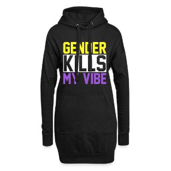 LGBT Pride Month Nicht-binär Nicht-Gender Genderfluid - Hoodie-Kleid - Schwarz - Vorne