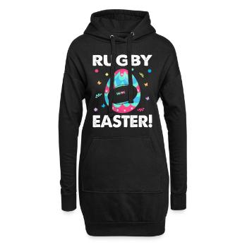Fun Colors Egg Rugby Player Rugby Lover Easter Day - Sweat-shirt à capuche long Femme - noir - Devant