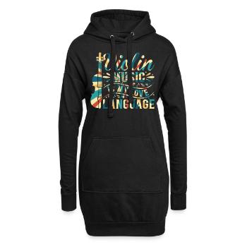 La musique de violon est ma langue d’amour Musique de violon - Sweat-shirt à capuche long Femme - noir - Devant