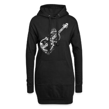 Flower With Violin Violinist Musician Violin Play - Hoodie-Kleid - Schwarz - Vorne