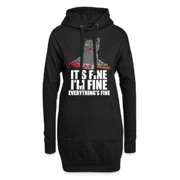 C’est bien je vais bien tout va bien - Sweat-shirt à capuche long Femme - noir - Devant