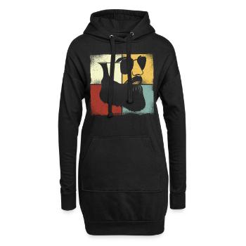 Beard Lover Bearded Man Retro - Hoodie Dress - black - Front