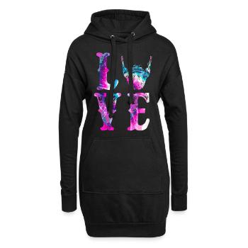 Beard Lover Bearded Man Watercolor - Hoodie-Kleid - Schwarz - Vorne