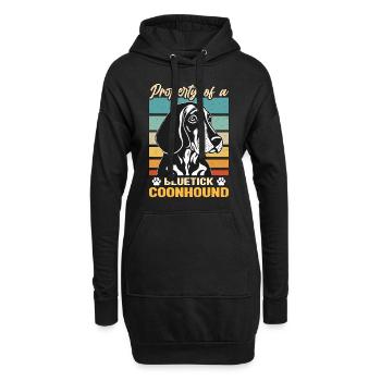 Coonhound Propriété De Bluetick Retro Dog Breed - Sweat-shirt à capuche long Femme - noir - Devant