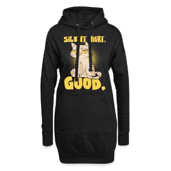 Nuit silencieuse - Sweat-shirt à capuche long Femme - noir - Devant