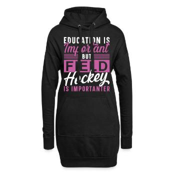 Field Hockey Education Is - Hoodie-Kleid - Schwarz - Vorne