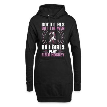 Hockey sur gazon Les bonnes filles vont à - Sweat-shirt à capuche long Femme - noir - Devant
