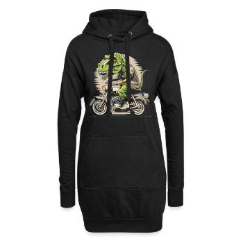 T-Rex conduit une moto - Sweat-shirt à capuche long Femme - noir - Devant
