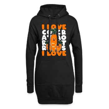 J’aime les carottes Carottes Carottes Cadeau de légumes - Sweat-shirt à capuche long Femme - noir - Devant