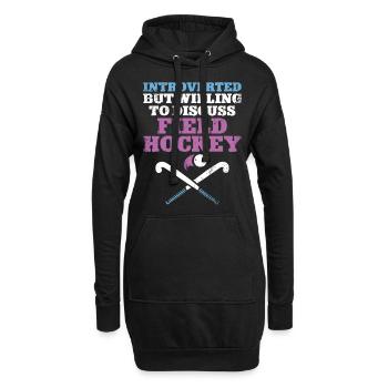 Field Hockey Introverted But - Hoodie-Kleid - Schwarz - Vorne