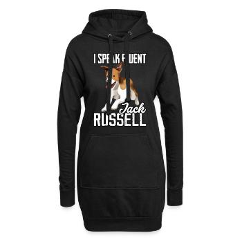 I speak fluent Jack Russell - Hoodie-Kleid - Schwarz - Vorne