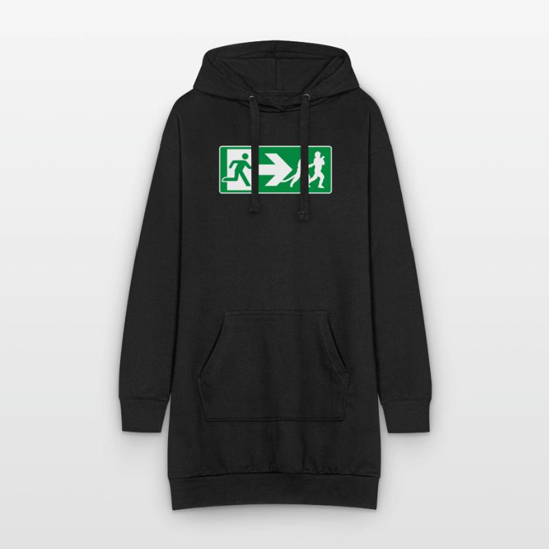 Emergency Exit Fire Brigade Firefighter Hoodie Dress