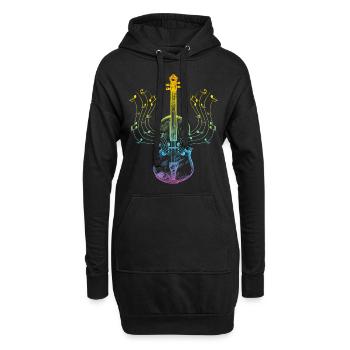 Notes de musique de violon Musicien de violon Amateur de violon Vi - Sweat-shirt à capuche long Femme - noir - Devant