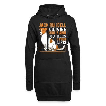Jack Russell apportant le chaos et les câlins à votre - Sweat-shirt à capuche long Femme - noir - Devant