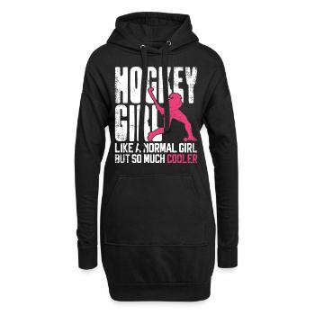 Hockey sur gazon Fille de hockey comme une - Sweat-shirt à capuche long Femme - noir - Devant
