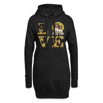 Jack Russell Love - Hoodie-Kleid - Schwarz - Vorne