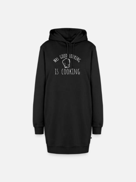 Mrs good looking is cooking - Köchin kochen Küche - Hoodie-Kleid - Schwarz