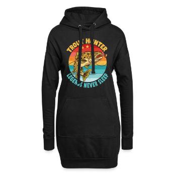 Pêche, Truite, Saumon, Pêcheur, Pêcheur, Perche - Sweat-shirt à capuche long Femme - noir - Devant