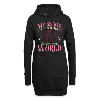 Les massothérapeutes apportent de la joie au monde physio - Sweat-shirt à capuche long Femme - noir - Devant