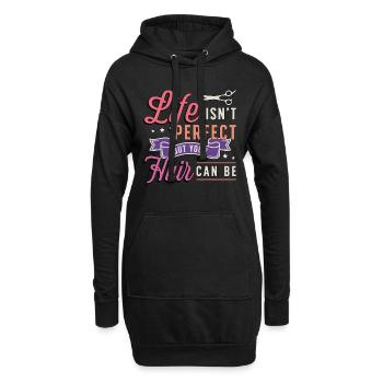 La vie de coiffeur n’est pas parfaite, mais coiffeuse - Sweat-shirt à capuche long Femme - noir - Devant