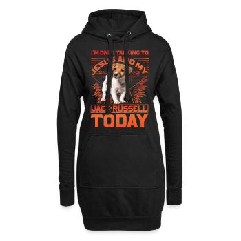I'm only talking to Jesus and my Jack Russell - Hoodie-Kleid - Schwarz - Vorne