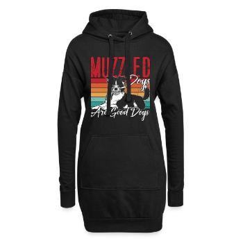 Dresseur de chiens d’assistance Les chiens muselés sont des maîtres-chiens - Sweat-shirt à capuche long Femme - noir - Devant