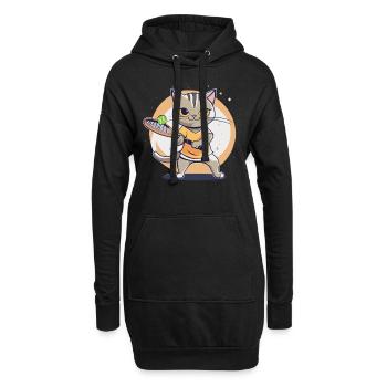 Tennis Kinder Katze I lustige Tiere | Sport | Kät - Hoodie-Kleid - Schwarz - Vorne