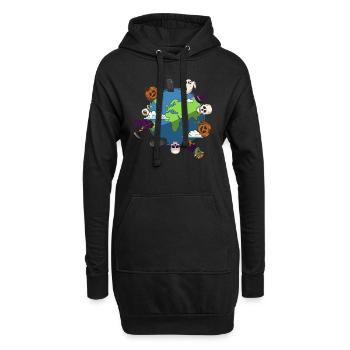 Fête d’Halloween Halloween Terre Halloween Idées d’Halloween - Sweat-shirt à capuche long Femme - noir - Devant