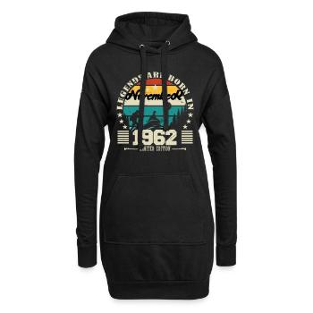 Novembre 1962. Cadeau anniversaire novembre 1962. - Sweat-shirt à capuche long Femme - noir - Devant