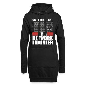 Network Engineer Switch Please I'm A Cybersecurity - Hoodie-Kleid - Schwarz - Vorne
