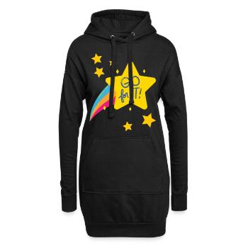 GO for it / Motivation zu mehr Mut / Geschenkidee - Hoodie-Kleid - Schwarz - Vorne